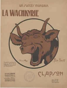 "LA WACHKYRIE" Couverture de partition entoilée d'après Benjamin RABIER 1919 - Picture 1 of 1