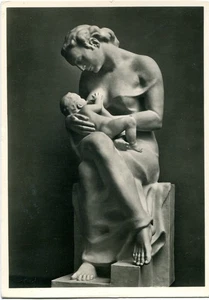 Erotik-AK MÜNCHEN Haus der Deutschen Kunst, Josef Thorak, MUTTER MIT KIND 30er - Picture 1 of 1