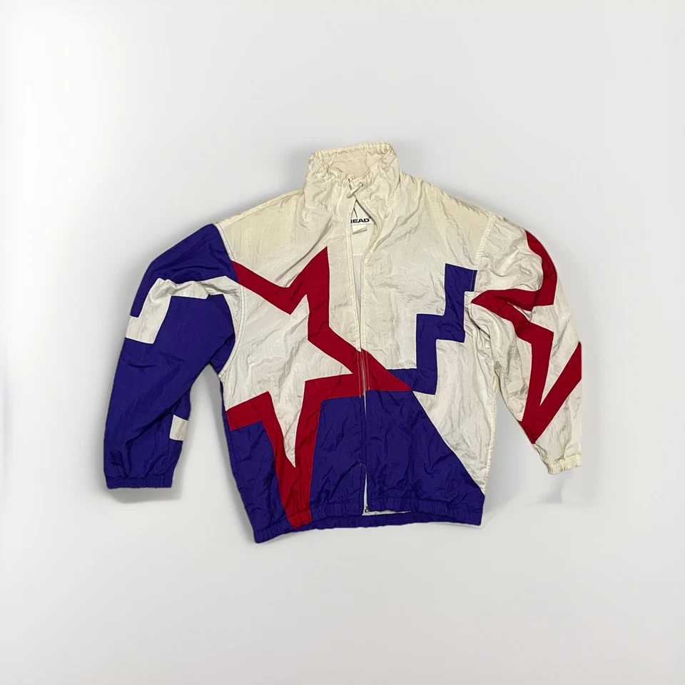 Chaqueta cortavientos vintage HEAD Olympics mediana cremallera completa bloques de color años 90 Foto 1 de 4