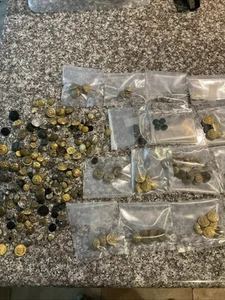 Large Lot Vintage/ Antique Metal Buttons, Military, Police,Fire,Canadian, 200pcs - Picture 1 of 23