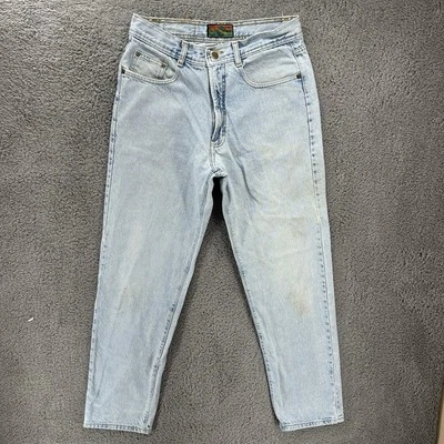 Pantalones de mezclilla vintage Structure 31R 28x31 lavado claro cónico hechos en EE. UU. Foto 1 de 4