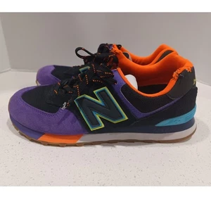 New Balance 574 Black Purple White Shoes ML574PT2 Men's Size 8 (FLAWS) - Picture 1 of 9