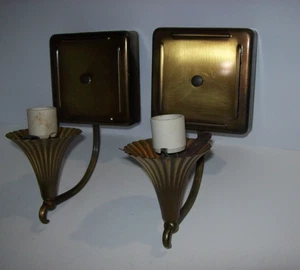 Pair of Vintage Mid Century Modern Brass Light Wall Sconce, Lite Trend - Picture 1 of 22