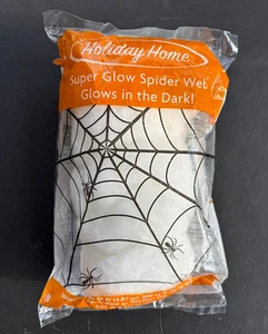 Halloween White Super Spider Web Glows in the Dark - Halloween Decor - New - Picture 1 of 3