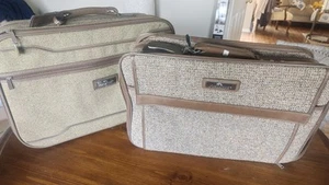 Vintage 80s Jordache Tweed Suitcases (2 In Set) - Picture 1 of 12