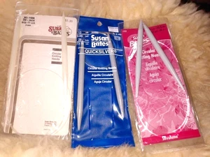 Lot of 3 Susan Bates 29 inch Circular knitting Needles 11, 13. 13 Vintage - Picture 1 of 4