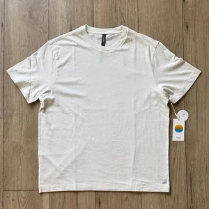 Neu mit Etikett Vuori hellcreme schweres kurzärmliges Baumwoll-T-Shirt Herren Large " - Bild 1 von 7