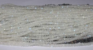 Moonstone Rainbow Rondelle Faceted Beads 4.5 to 5 MM 12.5 Inches Strand - Picture 1 of 3