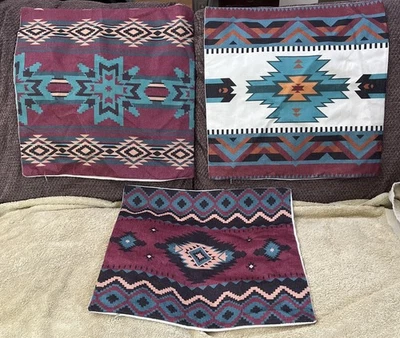 Juego de 3 fundas de almohada SOUTHWESTERN, cabina hombre cueva familia Rm Foto 1 de 4