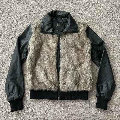 Chaqueta Jack Mujer Talla S Piel Sintética Cuero Bombardero Cremallera Foto 1 de 4