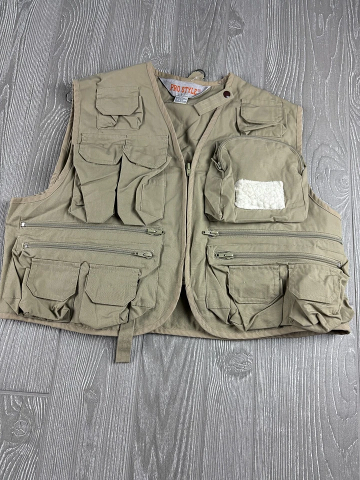Pro Style - Fishing Hunting Outdoor Vest - Tan - Size Large - Image 1 of 4