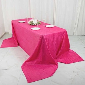 90x156-Inch Crinkle Accordion TAFFETA RECTANGLE TABLECLOTH Party Decorations - Picture 1 of 146