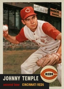 Johnny Temple - Cincinnati Reds - Biglietto personalizzato stile 1953 - Foto 1 di 2