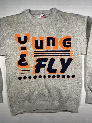 Sudadera VINTAGE Soffe Juvenil 14-16 Hecha en EE. UU. Youg & Fly Hip Hop Rapero Capucha Foto 1 de 4