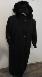 Forecaster of Boston Black Trench Long Coat Women's Size Small Hooded - Picture 1 of 19