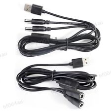 22awg 3A USB 2.0 male to 2 way male Female  DC Splitter Cable power Cord 5.5x2.5