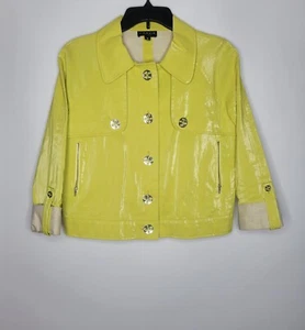 Chaqueta para mujer J'ENVIE forrada de lino amarilla talla 6 Oilcloth - Imagen 1 de 9