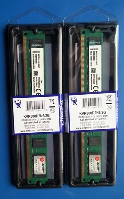 KIT 2 MEMORIE RAM KINGSTON 4 GB (2 x 2 GB) DDR2 800 MHz - 1,8 V DIMM - Immagine 1 di 4