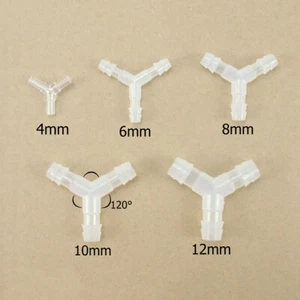 Y Piece Joiner Plastic 3 Way Barbed Connector Pond Pool Hose Pipe Adaptor 4-12mm - Picture 1 of 3