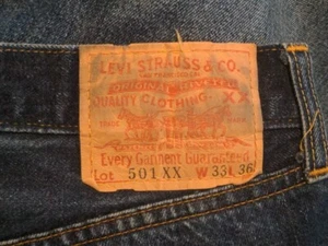 555 VALENCIA ST LEVI LVC 501XX VTG 1955 BIG E RED LINE SELVEDGE JEANS 33/32×31 - Bild 1 von 13
