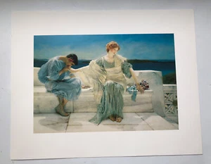 Sir Lawrence Alma-Tadema 1906  "Ask Me No More"  Reprint Poster 1993 - 14” x 11” - Picture 1 of 4