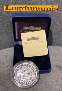 100 Francs 15 Ecus 1993 BE FDC "Natation" Jeux Méditerranéens 15000 exemplaires - Foto 1 di 1