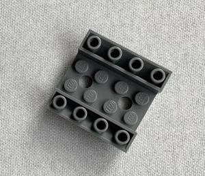 LEGO BRICKS / PIECES / PARTS 72454 SLOPE INVERTED 45  4x4 DOUBLE 2 HOLES GRAY - Picture 1 of 2