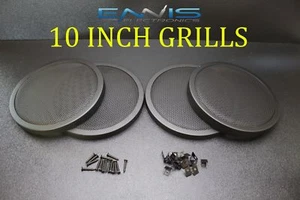 (4) ALTAVOZ DE ACERO DE 10 PULGADAS SUBWOOFER PARRILLA MALLA FINA CON CLIPS TORNILLOS GT-10 - Imagen 1 de 4
