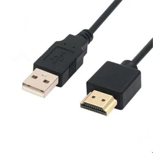 1 x HDMI-auf-USB-Kabel, USB-auf-HDMI-Stecker-Netzteilkabel, reines Kupfer 0,5 m - Afbeelding 1 van 6