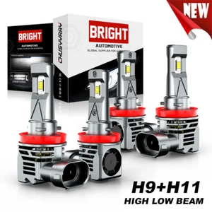 4PC H11 6000K LED Headlight Kit For 2004-2015 Volvo VNL Semi Truck High Low Beam - Picture 1 of 15