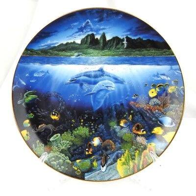 ⭐ Underwater Paradise Dolphin Collector Plate Danbury Mint 1991 With Certificate - Image 1 of 4