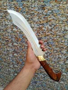 Custom Handmade Carbonstahl schwer Jagd Machete Bowie Messer mit Lederscheide - Bild 1 von 7