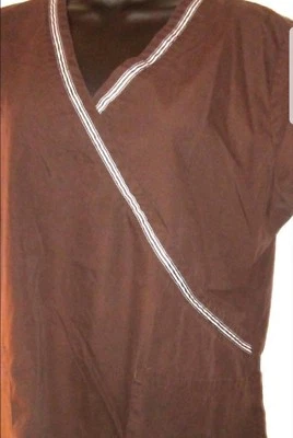 Women's Medium SB Scrubs Brown Mock Wrap Medical Scrub Top - Image 1 of 2
