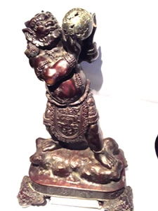 Huge Meiji Bronze Okimono of an Oni on stand - Picture 1 of 12