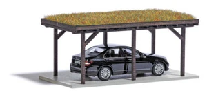 Busch HO Scale 1482 Grass-Roofed Car Port Kit - Picture 1 of 1