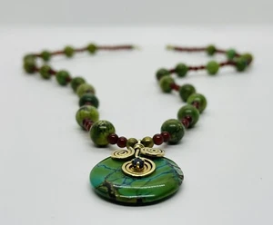 Vintage Tibetan Turquoise, Sapphire, & Garnet Bead Necklace - Picture 1 of 9