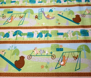 Wonderful Woodlands BTY Wilmington Prints Forest Animals Scenic Stripe - Picture 1 of 4