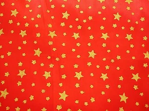 SATIN Stoff rot Glitzer Sternenhimmel  Sterne Meterware - Bild 1 von 1