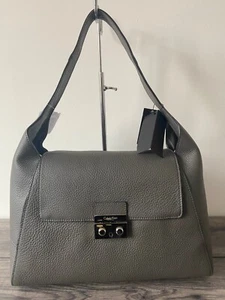 BORSA TOTE BAG CALVIN KLEIN COLLECTION PELLE GRIGIA VENDITA AL DETTAGLIO £685 MADE IN ITALY NUOVA CON ETICHETTE - Foto 1 di 10