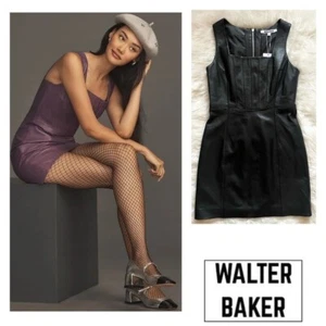New! NWT WALTER BAKER Corset Leather Sheath Mini Dress $790 - Picture 1 of 11