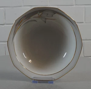 Winterling Marktleuthen Porzellan Schüssel 650 ml Blumendekor Grau Gold Goldrand - Picture 1 of 5