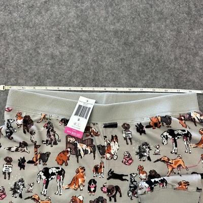 Calça pijama Vera Bradley algodão com nervuras estampa show de cachorro cinza nova com etiquetas - Imagem 1 de 4