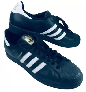 adidas Herren schwarz Leder Sneaker Schuhe B27140 Superstar Foundation Größe 20 - Bild 1 von 8