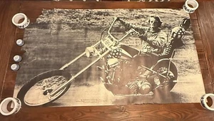 Vtg Damaged EASY RIDER Peter Fonda B&W Original Poster Print 29x51.5 - Bild 1 von 7