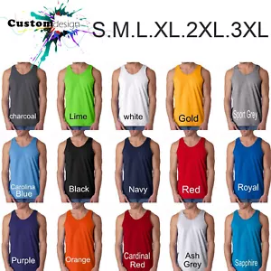 Blank Plain Basic Tank Top Singlet S-3XL Small Big Men's Cotton Premium Quality - Picture 1 of 10