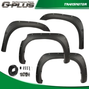 Pocket Bolt Rivet Textured Wheel Fender Flares Fit For 07-13 Toyota Tundra Black - Picture 1 of 10