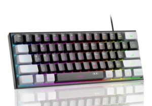 RGB Tastatur Schwarz/Weiß - Bild 1 von 1
