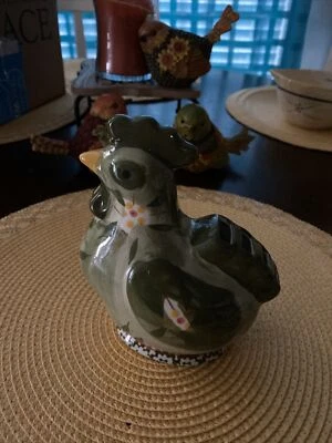 Temptations Tara OLD WORLD Green Rooster Measuring Spoon Holder NO SPOONS - Image 1 of 2