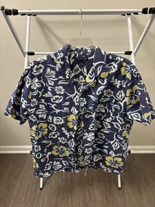 Vintage Structure - Blue Floral Button Up - Hawaiian Camp Shirt - Mens Size L - Picture 1 of 6