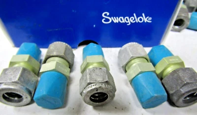 ✌️5) NEW SWAGELOK M-400-1-4 ALUMINUM UNION 3/8" TUBE X 1/4" NPT LOT OF 5 - Image 1 of 2